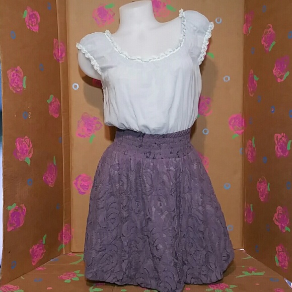 Free People Dresses & Skirts - Free People Blue/Purple Lace Baby Doll Dress 12